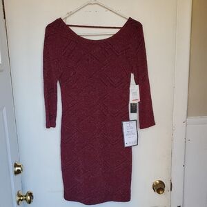 Trixxi Maroon Long Sleeve Dress